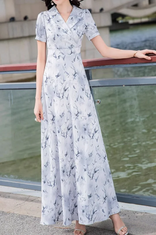 A line summer dress with v neckline 5033 Tunics Vintage classic
