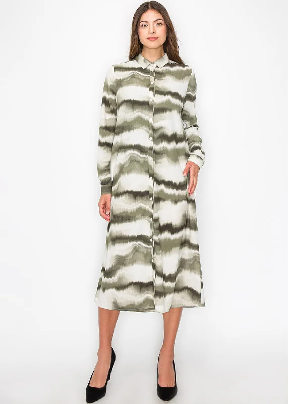 Green and White Wave Dress Tunics Wedding white