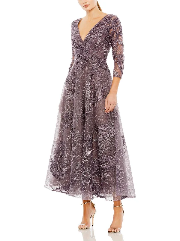 Plus Womens Metallic Embellished Evening Dress Tunics Designer luxury