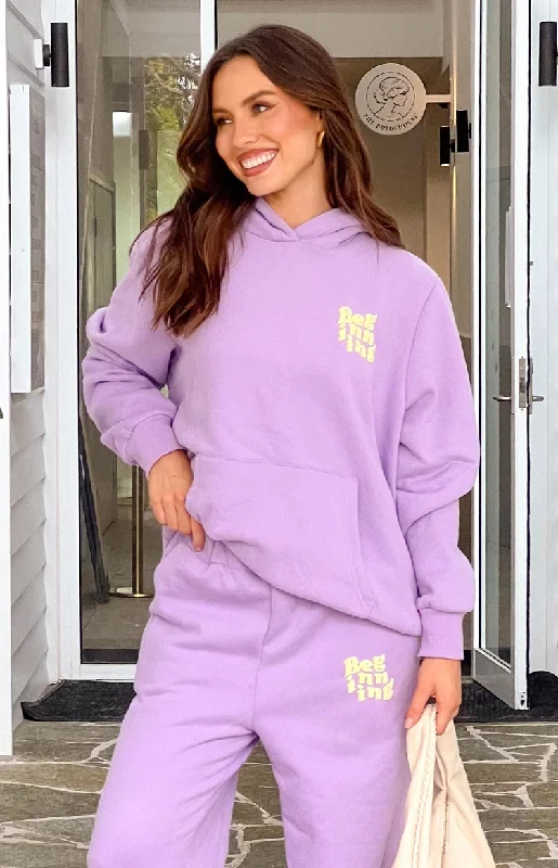 Beginning Purple Snuggle Bubble Hoodie Hoodie with Drawcord Adjustable Secure