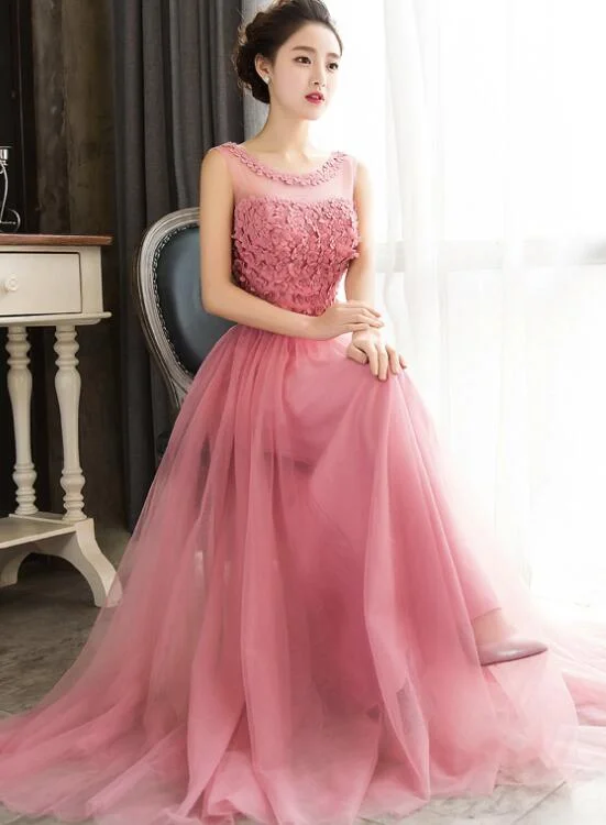 Pretty Tulle with Little Flowers Lace-up New Style Party Dress, Sweet Formal Dress for Girls, Prom Dresses Tunics Short Trendy Pretty Tulle with Little Flowers Lace-up New Style Party Dress, Sweet Formal Dress for Girls, Prom Dresses Tunics Short Trendy