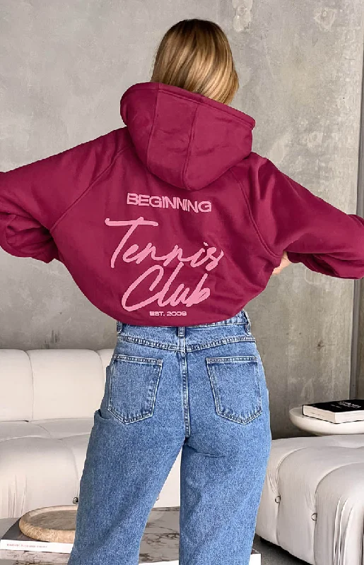 Beginning Red Tennis Club Bubble Hoodie Hoodie with Toggle Buttons Decorative Unique Beginning Red Tennis Club Bubble Hoodie Hoodie with Toggle Buttons Decorative Unique