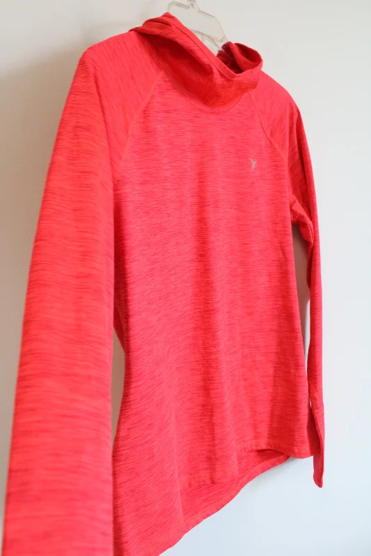 Old Navy Active Gi-Dry Neon Red Pink Heathered Hoodie | L Hoodie with Batwing Sleeves Loose Dramatic Old Navy Active Gi-Dry Neon Red Pink Heathered Hoodie | L Hoodie with Batwing Sleeves Loose Dramatic