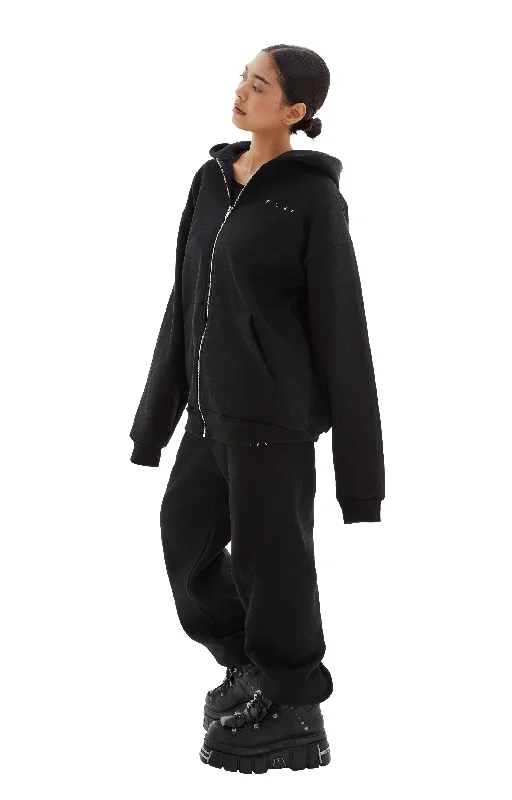 TONS Zip Up Hoodie (Black) Hoodie with Illustration Artistic Creative