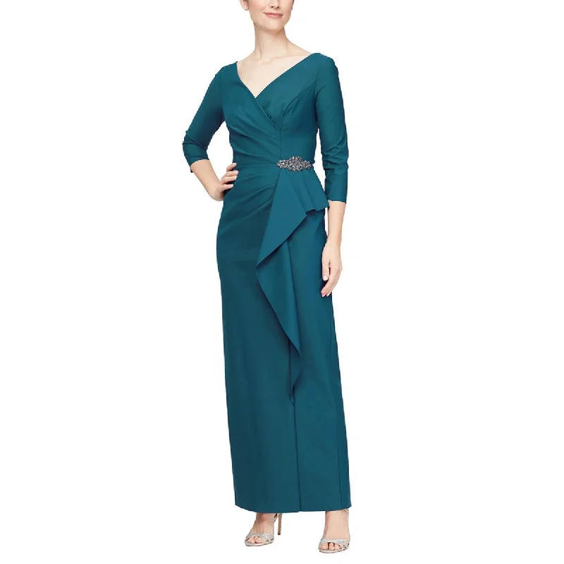 Womens Pleated Long Evening Dress Tunics Modern contemporary
