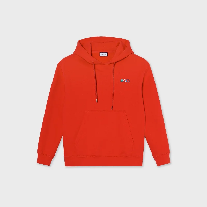 GCL Premium Unisex Hoodie #2 - Red Hoodie with V-Neck Classic Versatile