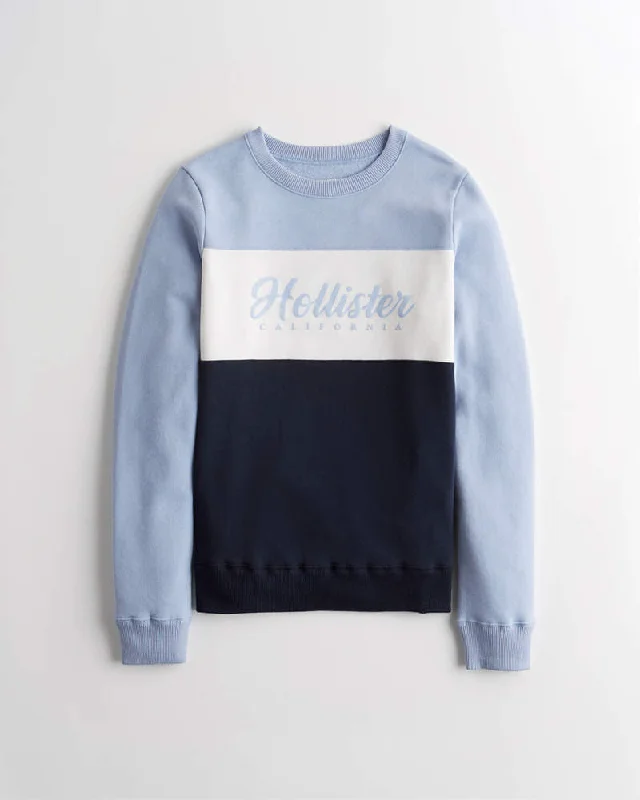 Hollister Colorblock Logo Crewneck Sweatshirt Hoodie with Pattern Geometric Abstract Hollister Colorblock Logo Crewneck Sweatshirt Hoodie with Pattern Geometric Abstract