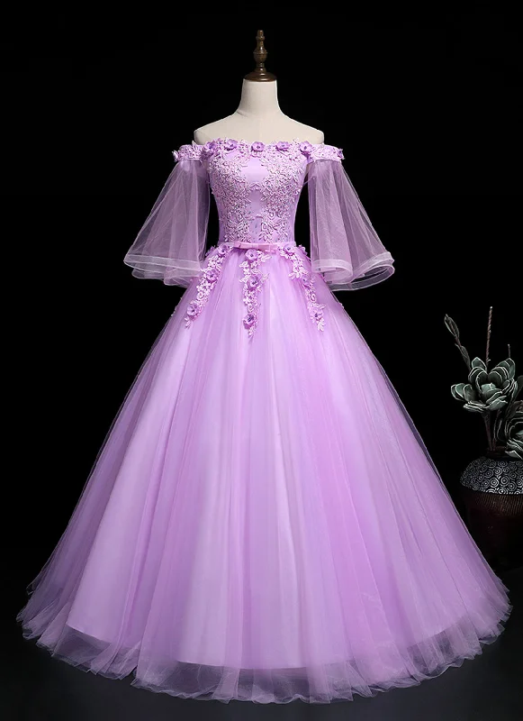Adorable Lavender Sweet 16 Gown, Off Shoulder Party Dress Tunics Versatile stylish
