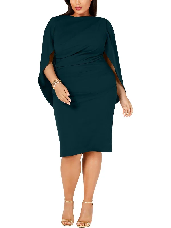 Plus Womens Knit Ruched Evening Dress Tunics Sale discount