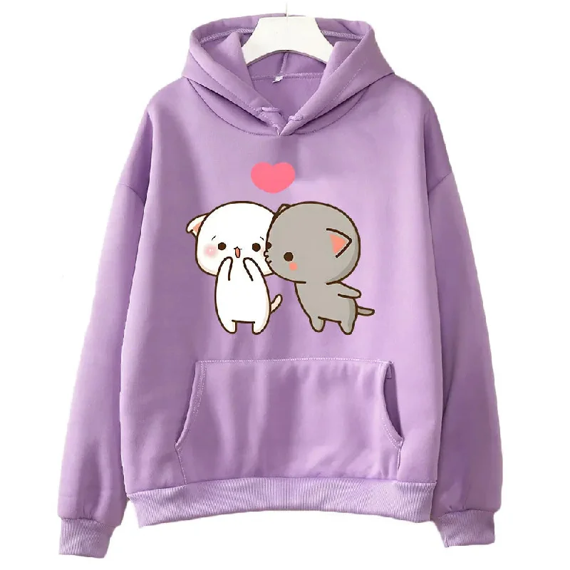 Printed Pocket Drawstring Hoodie Hoodie with Toggle Buttons Decorative Unique