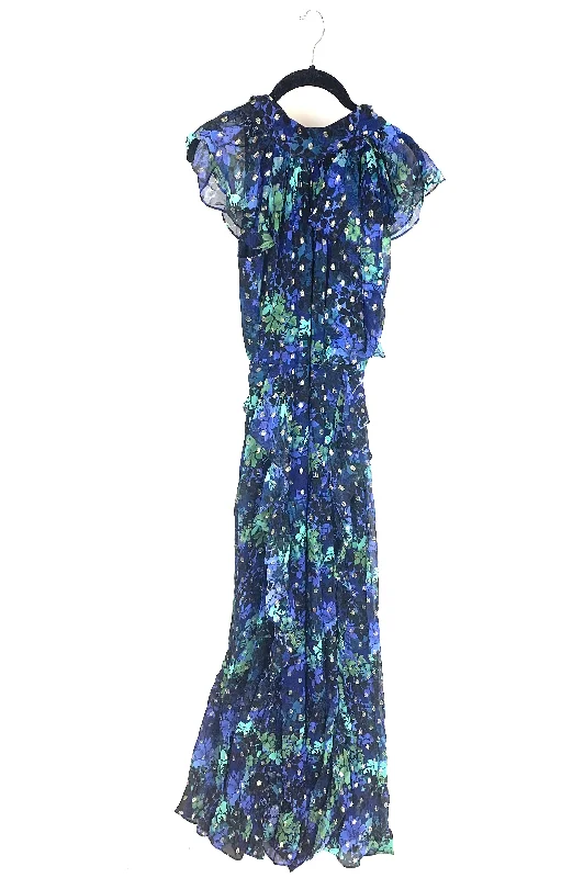 Blue And Green Long Dress - Size 0 Tunics Solid Classic