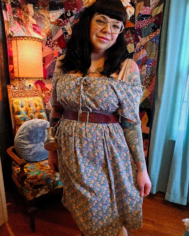 XL Vintage 70s floral peasant dress Tunics Practical easy-care