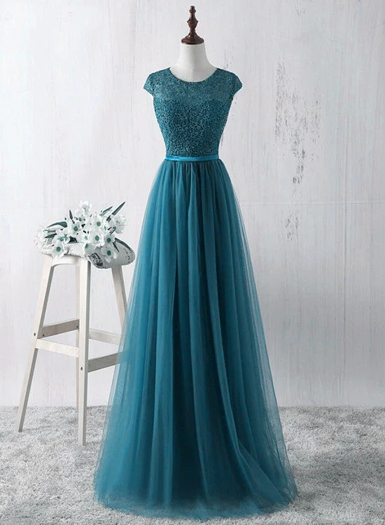 Simple Teal Blue Lace and Tulle Bridesmaid Dresss, Long Prom Dress, Party Dress Tunics Business professional Simple Teal Blue Lace and Tulle Bridesmaid Dresss, Long Prom Dress, Party Dress Tunics Business professional