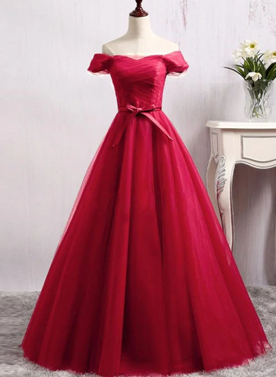Red Floor Length Prom Gowns, Red Party Dresses, Red Tulle Party Dresses Tunics Hiking breathable Red Floor Length Prom Gowns, Red Party Dresses, Red Tulle Party Dresses Tunics Hiking breathable