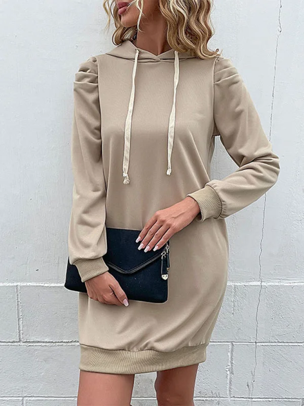 Blue Zone Planet | solid color long sleeve sweatshirt dress Hoodie with Hidden Zipper Minimalist Clean Blue Zone Planet | solid color long sleeve sweatshirt dress Hoodie with Hidden Zipper Minimalist Clean