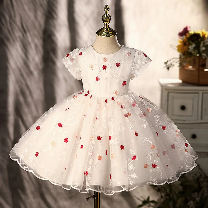 First Communion Dress Baby Girl Retro Elegant Cute Formal Princess Dresses Toddler Prom Dress Tunics Corduroy durable