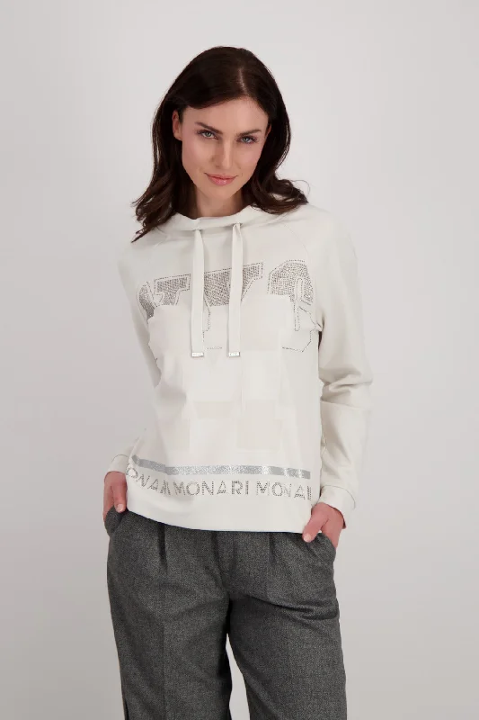 Sweatshirt, champagne Hoodie with Exposed Zipper Edgy Industrial