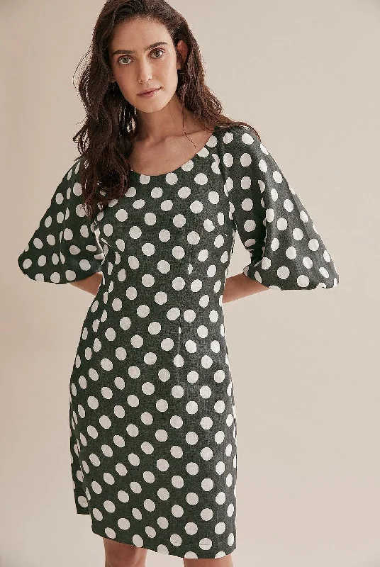 COUNTRY ROAD - Organic french linen puff sleeve dress! 8 Tunics Ceremony elegant
