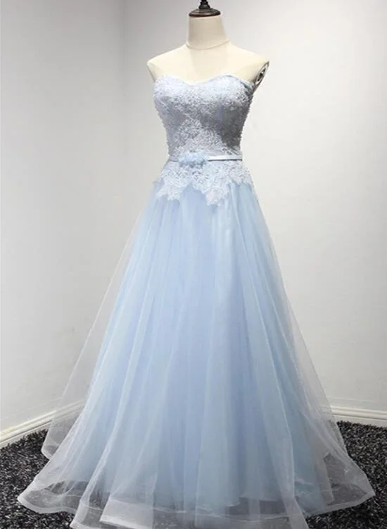 Light Blue Charming Sweetheart Neckline Floor Length Formal Dress, Blue Tulle Gowns, Party Dress Tunics Business professional Light Blue Charming Sweetheart Neckline Floor Length Formal Dress, Blue Tulle Gowns, Party Dress Tunics Business professional