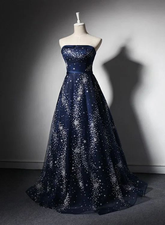 Beautiful Simple Navy Blue Scoop Long Party Dress, A-line Prom Dress Evening Dress Tunics Office stylish Beautiful Simple Navy Blue Scoop Long Party Dress, A-line Prom Dress Evening Dress Tunics Office stylish