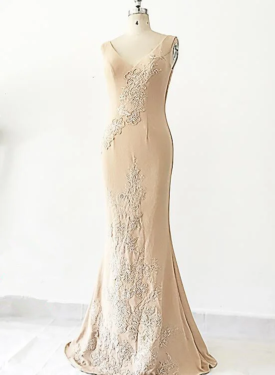 Sexy Mermaid Spandex V-neckline Bridesmaid Dress, Party Dress Tunics Chic elegant
