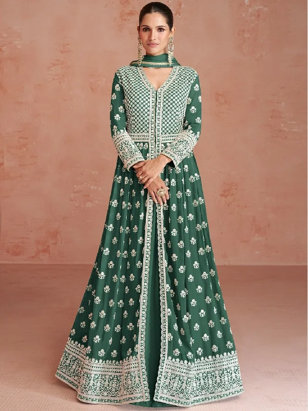 Real Georgette - Anarkali Dress Square Neckline Feminine