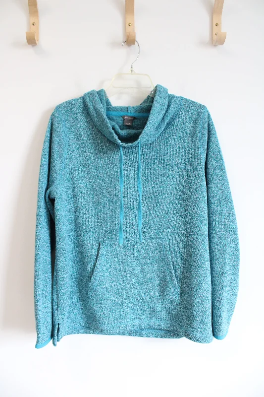 Eddie Bauer Teal Mock-Hoodie | XL Hooded Sweatshirt Casual Wear Street Style