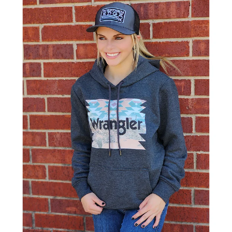 Wrangler Women's Black Desert Aztec Hoodie Hooded Sweatshirt Casual Wear Street Style Wrangler Women's Black Desert Aztec Hoodie Hooded Sweatshirt Casual Wear Street Style