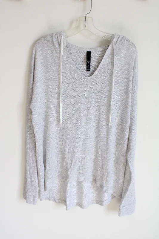 Live Love Dream Light Gray Knit Hoodie | XL Hoodie with Earth Tones Natural Calm