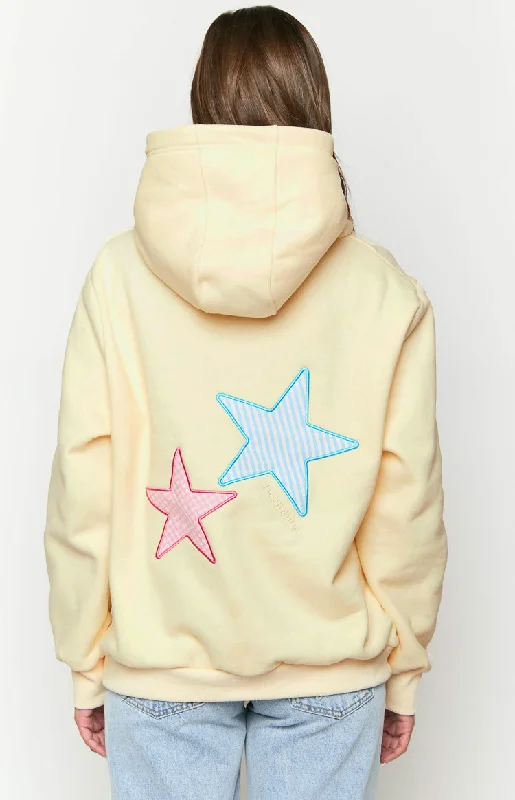 Beginning Cream Star Hoodie Hoodie with V-Neck Classic Versatile