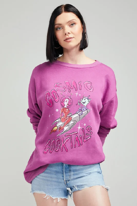 Wildfox Women's Cosmic Cocktails Roadtrip Sweatshirt Hoodie with Strings Custom Fit Adjustable Wildfox Women's Cosmic Cocktails Roadtrip Sweatshirt Hoodie with Strings Custom Fit Adjustable