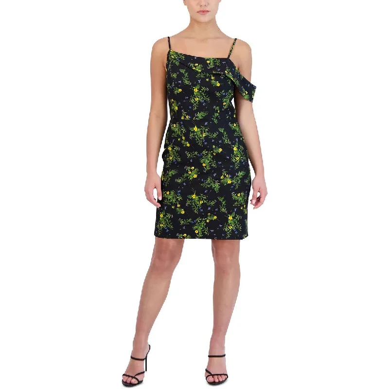 Womens Floral Print Mini Sheath Dress Tunics Top rated