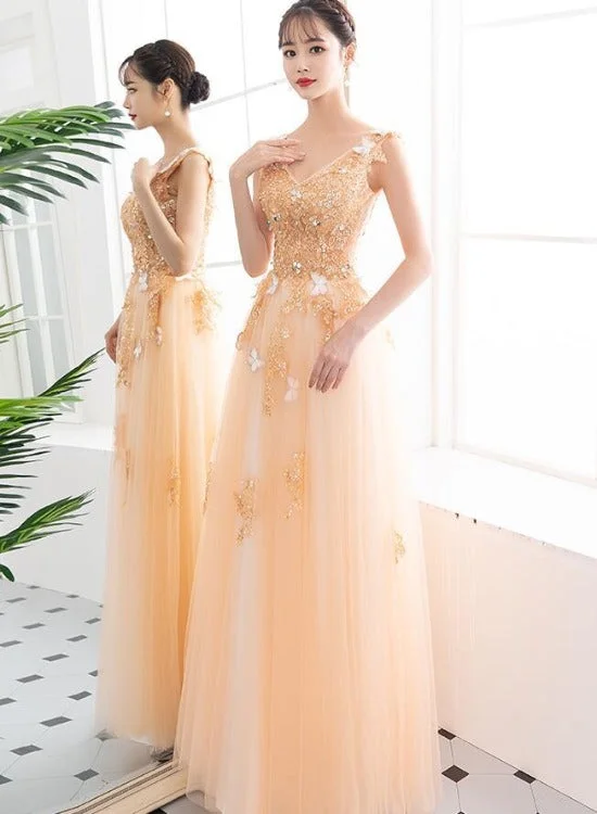 Charming A-line Tulle Light Champagne Party Dress, Junior Prom Dress Tunics Sale discount Charming A-line Tulle Light Champagne Party Dress, Junior Prom Dress Tunics Sale discount