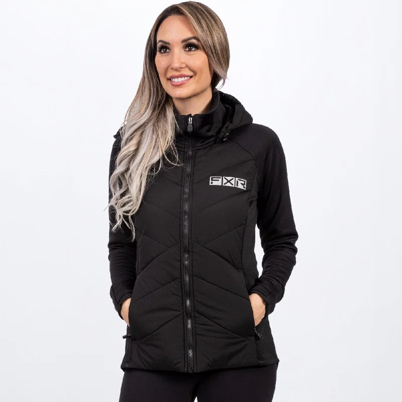 Women's Phoenix Hybrid Quilted Hoodie Hoodie with Magnetic Closure Innovative Modern Women's Phoenix Hybrid Quilted Hoodie Hoodie with Magnetic Closure Innovative Modern