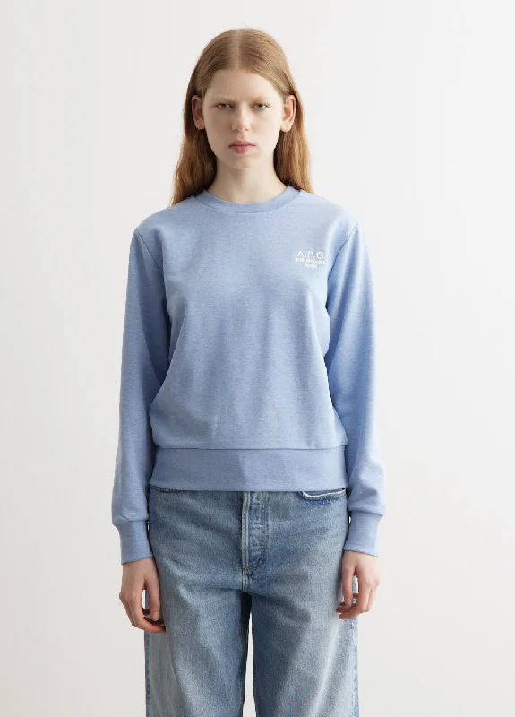 Boxy Rue Madame Sweatshirt Hoodie with Crew Neck Simple Timeless