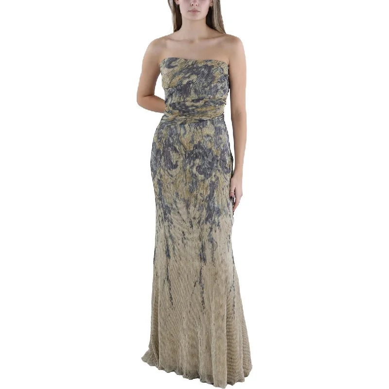 Womens Pleated Tea Length Evening Dress Tunics Chic fashionable