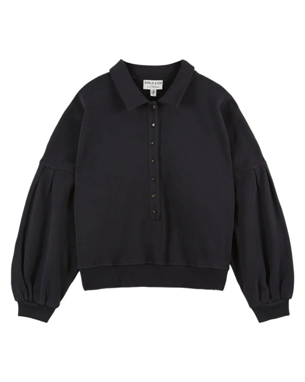 Emile & Ida Annie Sweatshirt Corbeau Hoodie with Patch Decorative Personalized