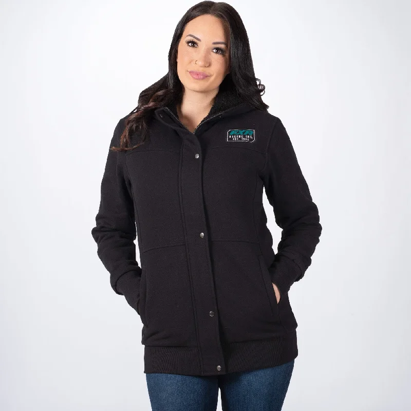 Women's Aspen Sherpa Long Hoodie Hoodie with Toggle Buttons Decorative Unique