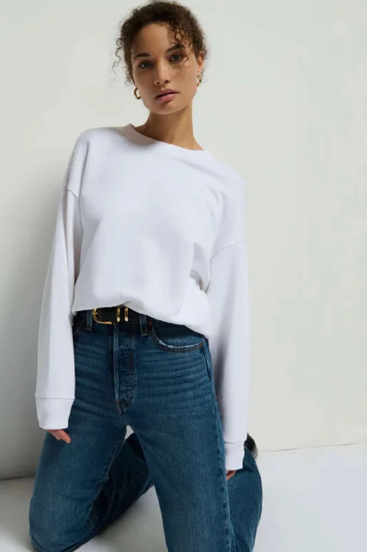 Nation LTD. - Jovie Classic Sweatshirt Hoodie with Hem Applique Textured Unique