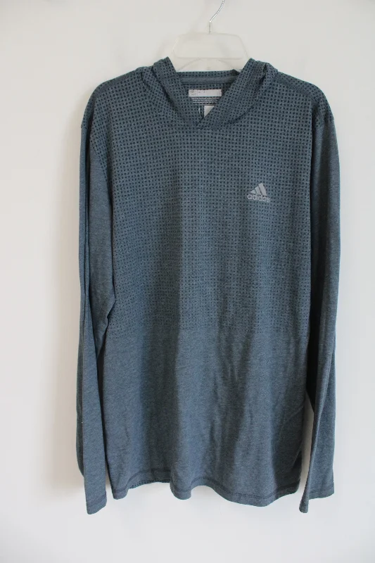 Adidas Gray Blue Hoodie | M Hoodie Dress Longline Feminine