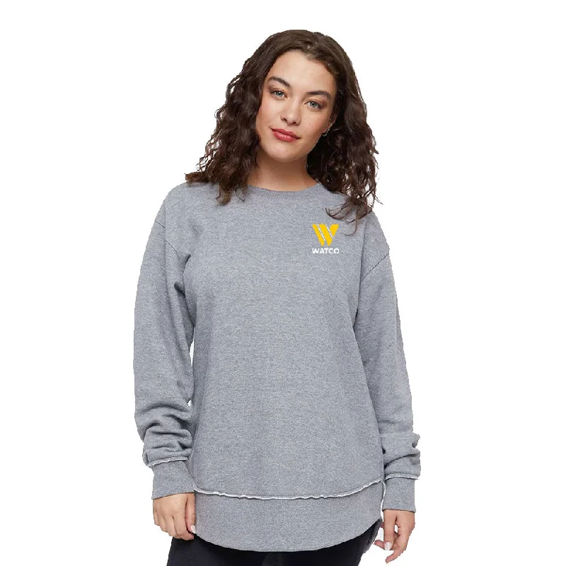 Women's Weekend Fleece Crewneck Sweatshirt - 3525 Hoodie with Stripes Bold Sporty