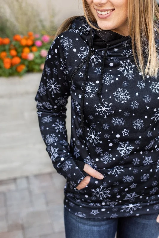 Midnight Snowflake Double Hoodie {Michelle Mae} Hoodie with Fur Luxurious Winter