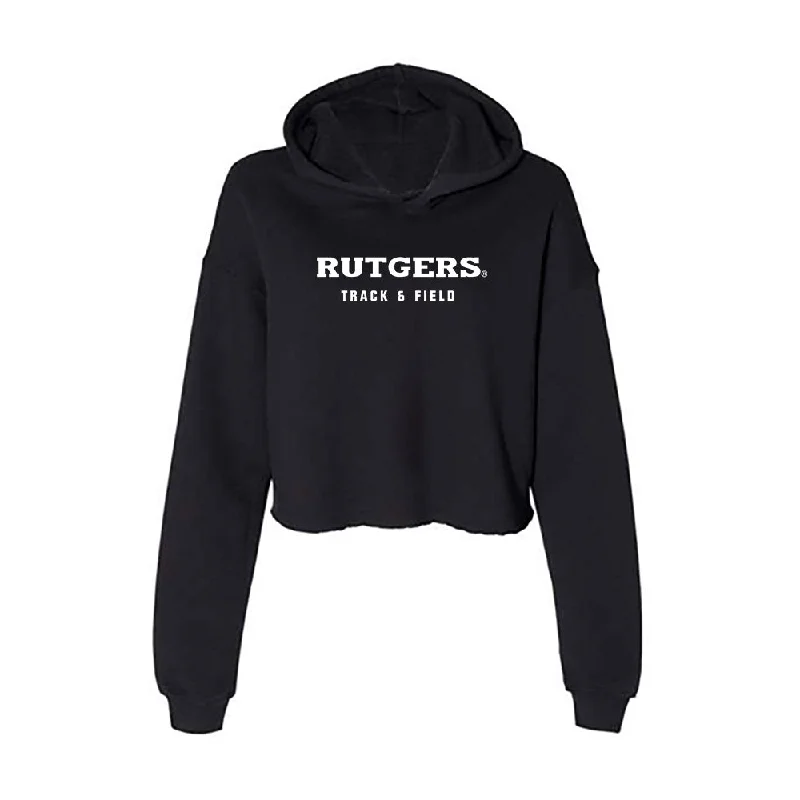 Rutgers - NCAA Women's Track & Field : Azariah Grantham - Women's Crop Fleece Hoodie Hoodie with V-Neck Classic Versatile Rutgers - NCAA Women's Track & Field : Azariah Grantham - Women's Crop Fleece Hoodie Hoodie with V-Neck Classic Versatile