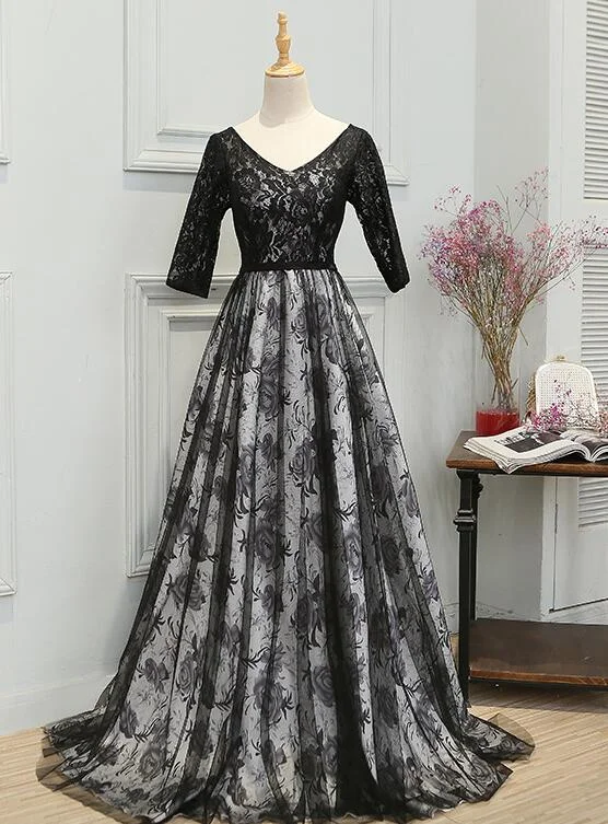 Charming Black Short Sleeves Lace Party Dress, Bridesmaid Dress Tunics Fashionable trendy Charming Black Short Sleeves Lace Party Dress, Bridesmaid Dress Tunics Fashionable trendy