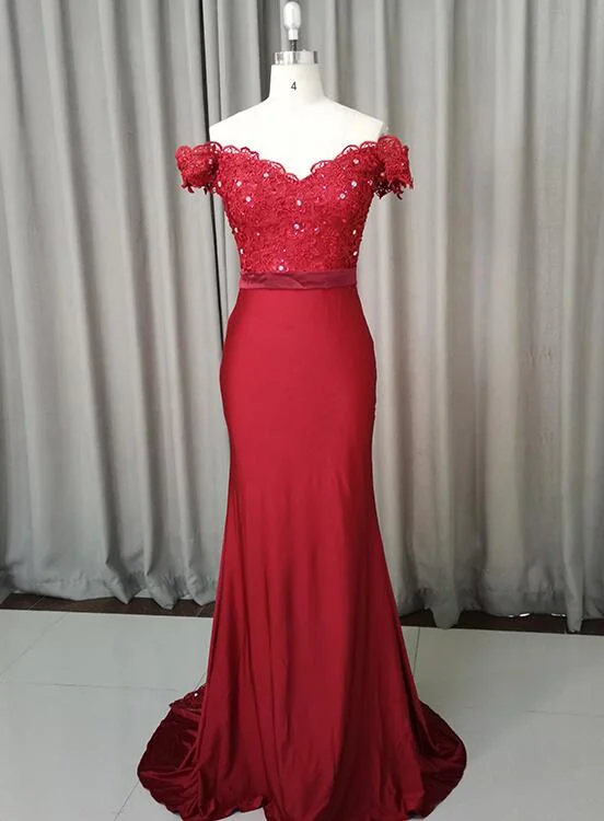 Beautiful Dark Red Mermaid Spandex Long Party Dress, Pretty Prom Dress Tunics New arrival Beautiful Dark Red Mermaid Spandex Long Party Dress, Pretty Prom Dress Tunics New arrival