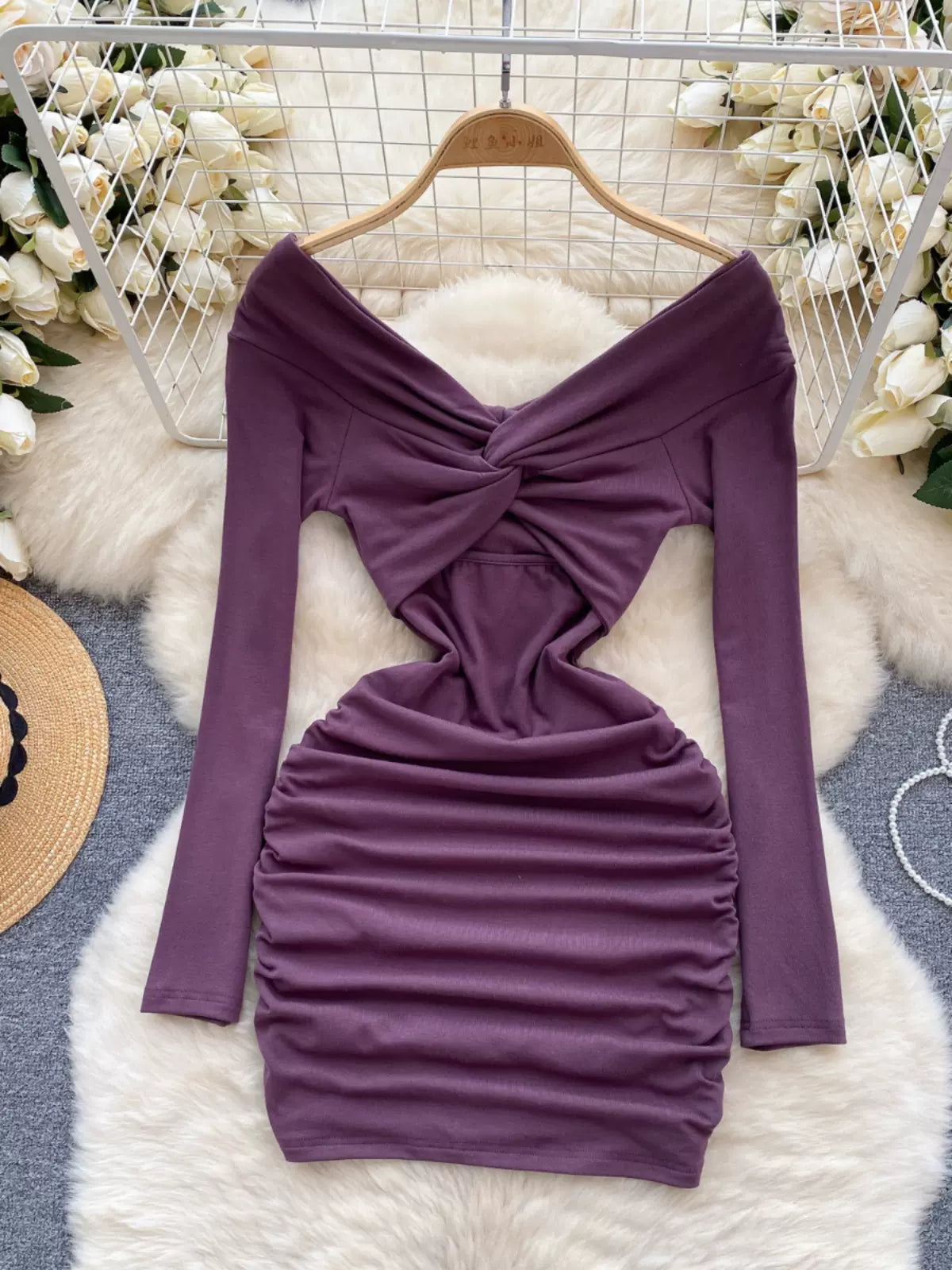Mauve Majesty Bodycon Evening Dress sweetheart Neckline Romantic