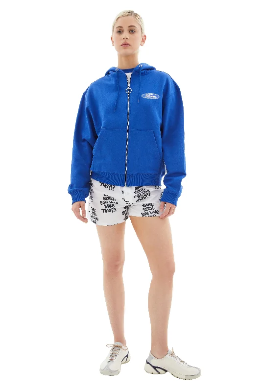 Quil Lemons Farm Hoodie (Blue) Hoodie with Cropped Fit Short Trendy