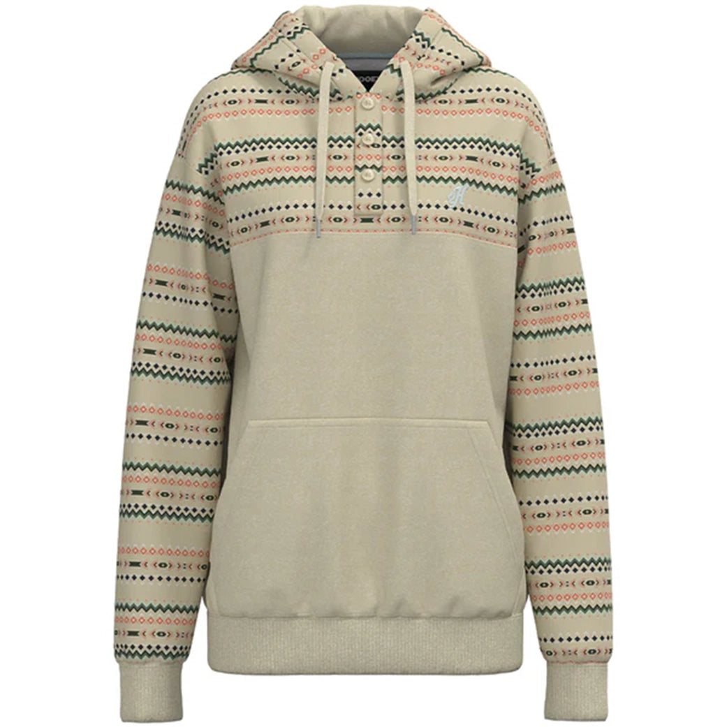 Hooey Women's "Jimmy" Aztec Hoodie Hoodie with Tie-Dye Psychedelic Retro