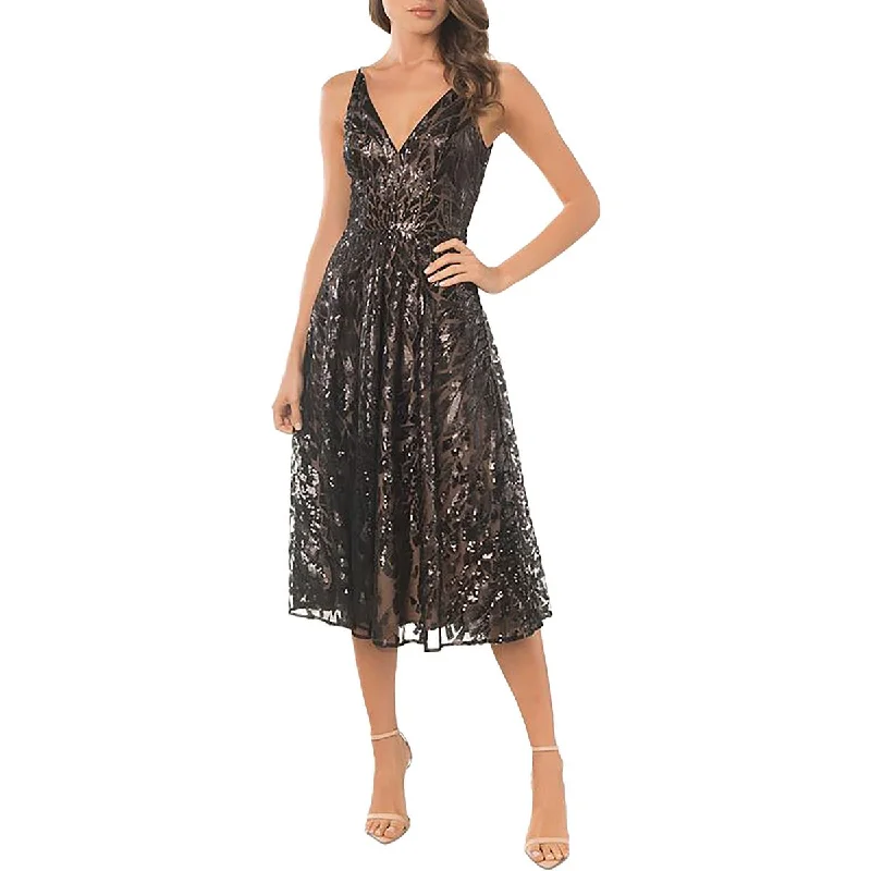 Womens Mesh Sequined Fit & Flare Dress Tunics Sale discount