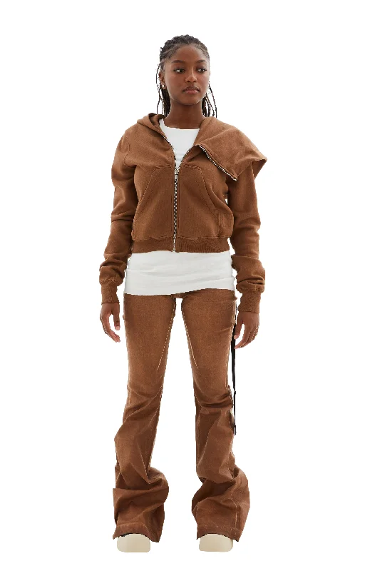 Mountain Hoodie (Khaki Brown) Hoodie with Patch Decorative Personalized